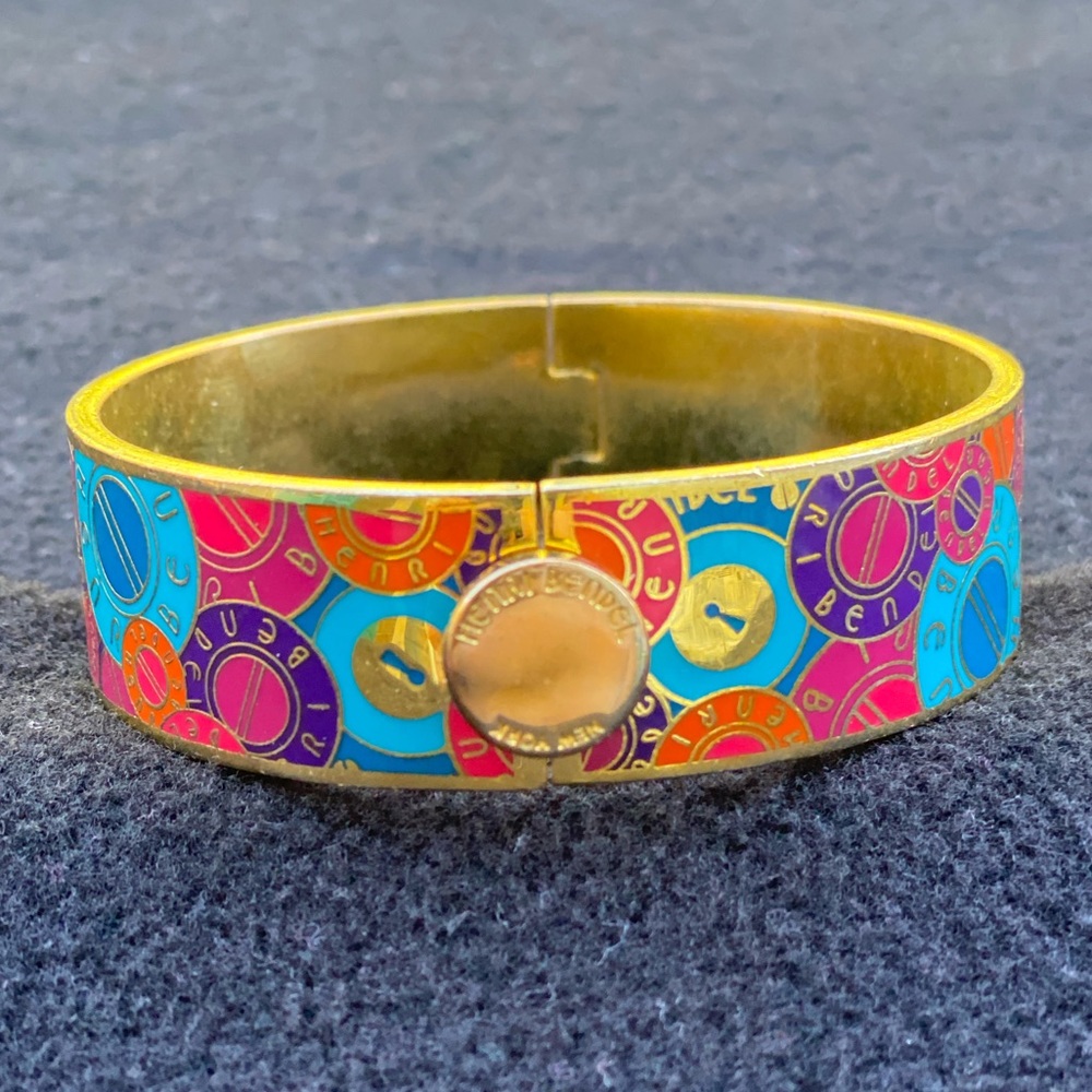 Henri Bendel Multi-Color Rivet Hinged Bangle